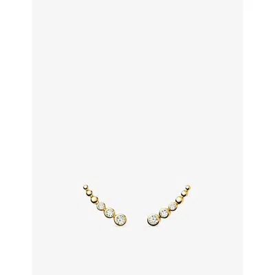 Missoma Womens Tennis 18ct Yellow Gold Vermeil And Cubic Zirconia Climber Studs