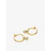 Missoma Womens Tennis Charm Mini 18ct Yellow Gold Vermeil And Cubic Zirconia Hoop Earrings In Gold