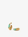 Missoma Womens Gold Wavy 18ct Recycled Yellow-gold Plated Brass And Amazonite Hoop Earrings In Gold