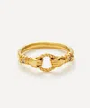 Missoma X Harris Reed 18ct Gold-plated Vermeil Silver In Good Hands Stacking Ring In Gold