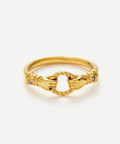Missoma X Harris Reed 18ct Gold-plated Vermeil Silver In Good Hands Stacking Ring