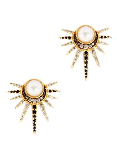 Missoma X Harris Reed Celestial Pearl 18kt Gold-plated Stud Earrings