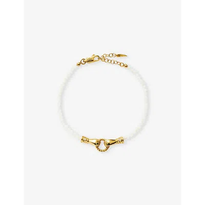 Missoma Womens  X Harris Reed Good Hands 18ct Recycled Yellow Gold-plated Brass, Black Onyx And Pearl