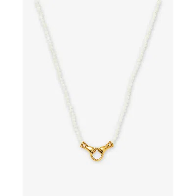 Missoma X Harris Reed In Good Hands Beaded Gemstone Necklace In White