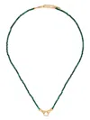 Missoma X Harris Reed In Good Hands Beaded Gemstone Necklace In Green