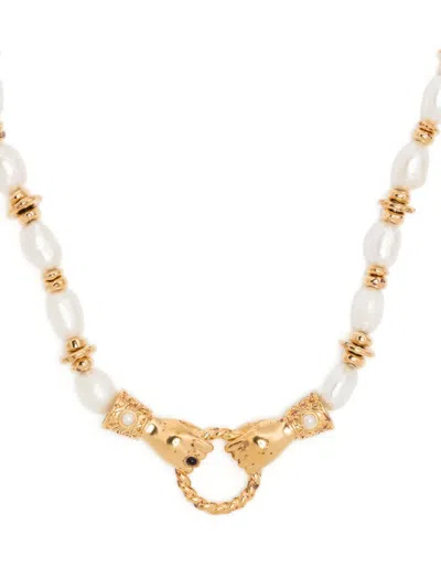 Missoma X Harris Reed In Good Hands Beaded Necklace In Gold