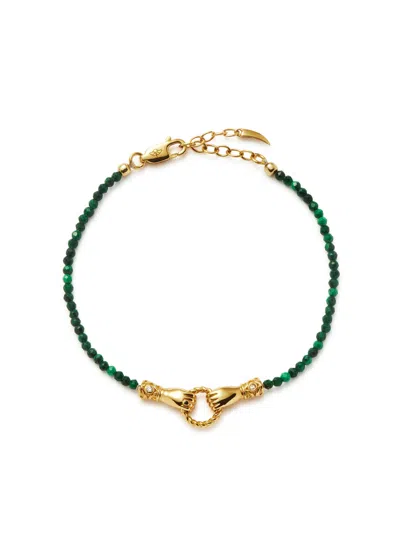 Missoma X Harris Reed In Good Hands Mini Beaded Bracelet In Green