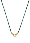 Missoma X Harris Reed In Good Hands Beaded Gemstone Necklace In Green