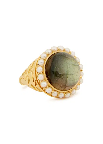 Missoma X Harris Reed Labradorite 18kt Gold-plated Ring