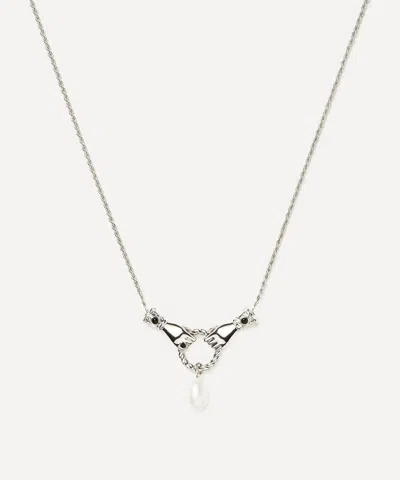 Missoma X Harris Reed Silver-plated In Good Hands Drop Pendant Necklace