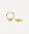 Missoma X Lucy Williams 18ct Gold-plated Pave Knot Small Hoop Earrings In Gold