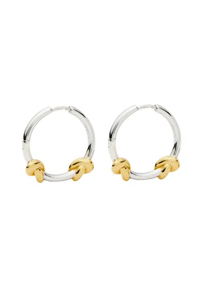 Missoma X Lucy Williams Knot Small Hoop Earrings In Metallic