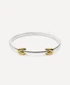 Missoma X Lucy Williams Mixed Metal Knot Hinged Bangle Bracelet In Metallic