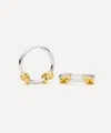 Missoma X Lucy Williams Mixed Metal Knot Small Hoop Earrings In Metallic