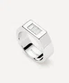 Missoma X Lucy Williams Rhodium-plated Triple Stone Chunky Ring In Metallic