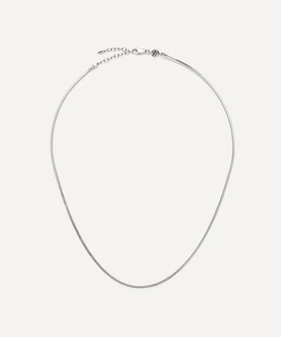 Missoma X Lucy Williams Sterling Silver Short Square Snake Chain Necklace
