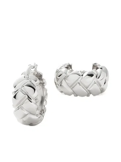 Missoma X Lucy Williams Waffle Hoop Earrings In Silver