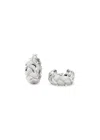 Missoma X Lucy Williams Waffle Mini Rhodium-plated Hoop Earrings In Metallic