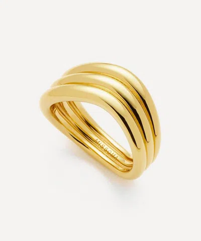Missoma X Savi 18ct Gold-plated Signature Triple Ring