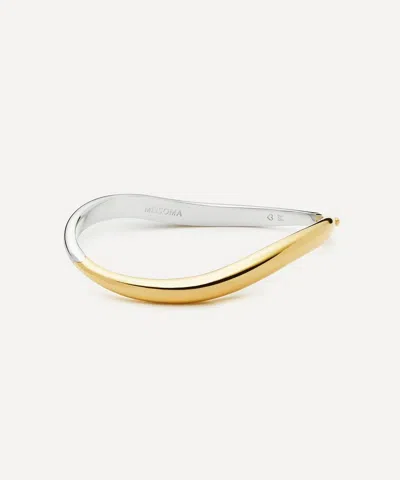 MISSOMA MISSOMA X SAVI MIXED METAL SIGNATURE HINGED BANGLE BRACELET