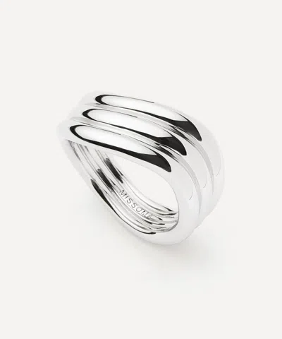 Missoma X Savi Rhodium-plated Signature Triple Ring