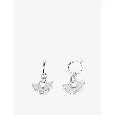 Missoma Zenyu Fan Chandelier Sterling Silver Plated Brass Hoop Earrings