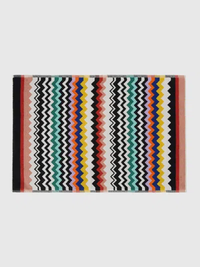 Missoni 100% Cotton Bath Mat With Chevron Pattern In Multi
