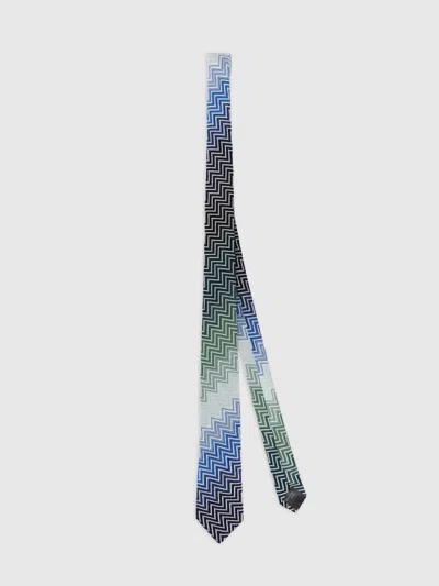 Missoni 100% Cotton Tie With Zigzag Dégradé Pattern In Multi