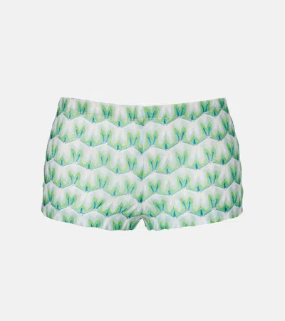 Missoni Knitted Micro Shorts In Green