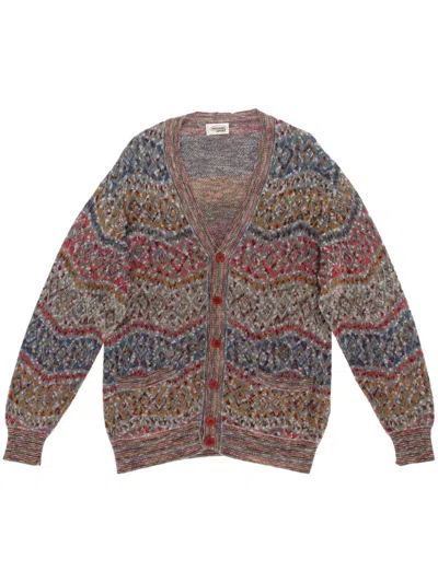 Pre-owned Missoni 1980s Abstract-knit Cardigan In Blue