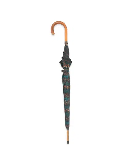 Pre-owned Missoni 1980s Geometric-print Umbrella In Blue