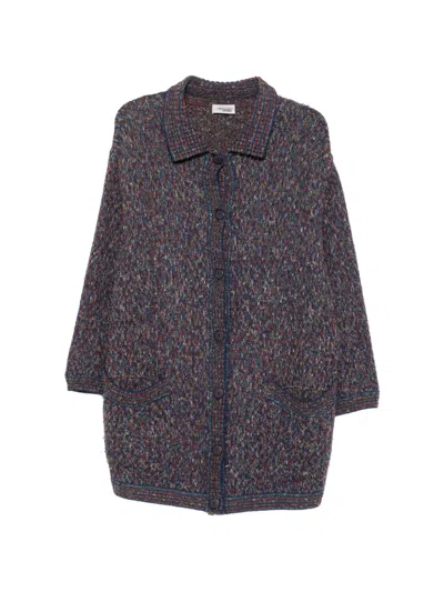 Pre-owned Missoni 1990s Button-up Collared Long Cardigan In Blue