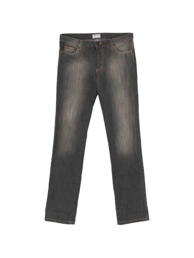 Pre-owned Missoni 1990s Striped Straight-leg Trousers In Grey