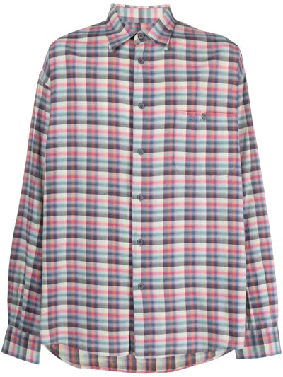 Pre-owned Missoni 1990s Tartan-check Cotton Shirt In Red