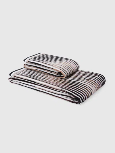 Missoni 2-piece Arpeggio Bath Towel Set In Cotton Terry In Brown