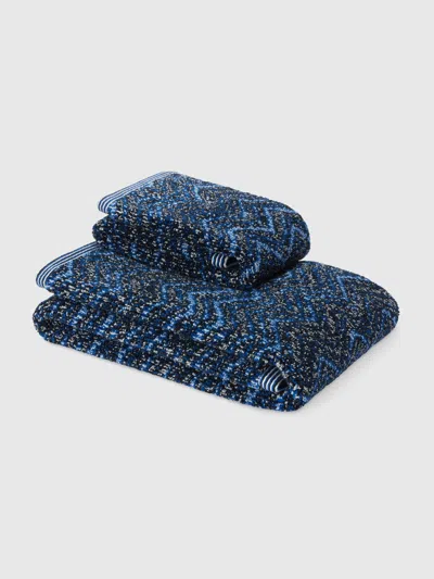Missoni 2-piece Azul Bath Towel Set In Cotton Terry In Blue