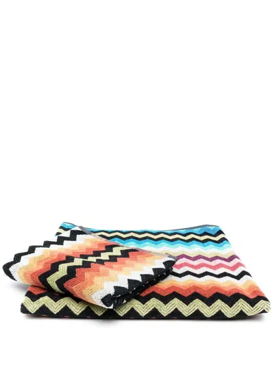 Missoni 2-piece Zigzag Towel Set In Schwarz