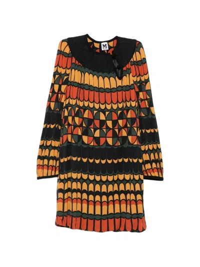 Pre-owned Missoni 2000 Geometric-print Mini Dress In Black
