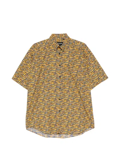 Pre-owned Missoni 2000s Abstract-print Short-sleeve Shirt In Yellow