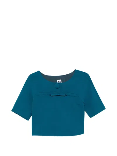 Pre-owned Missoni 2000s Bow Blouse In Blue