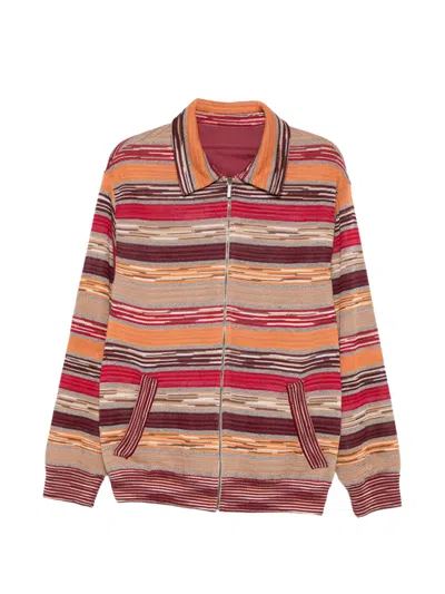Pre-owned Missoni 2000s Reversible Striped Jacket In Red