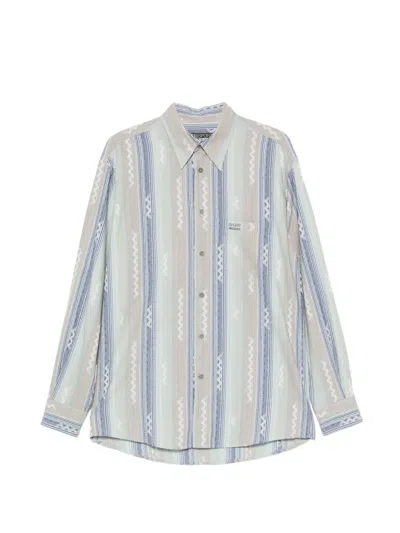 Pre-owned Missoni 2000s Zigzag-print Shirt In Blue