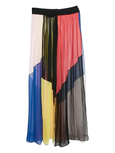 Pre-owned Missoni 2010s Panelled Asymmetric Skirt In Blue