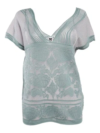 Pre-owned Missoni 2023 Lurex Knit Top In Blue