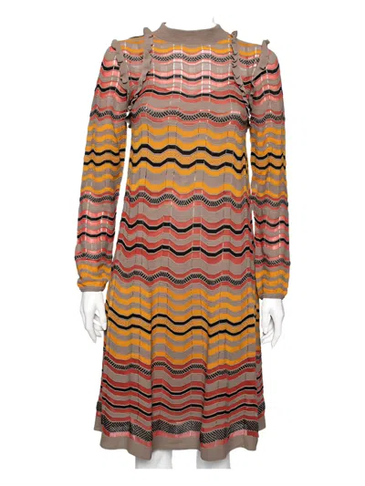 Pre-owned Missoni 2023 Wave Ruffle Midi Dress In Neutral