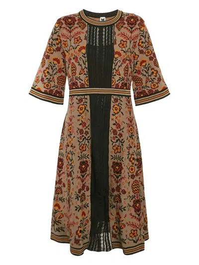 Pre-owned Missoni 2024 Floral-jacquard Dress In Brown