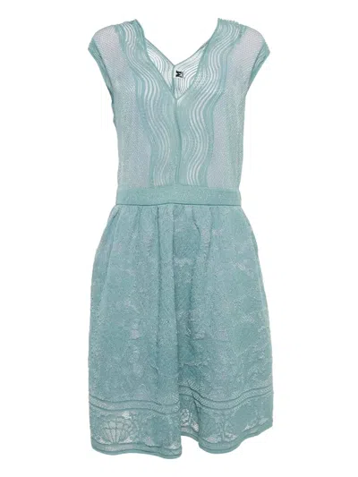 Pre-owned Missoni 2024 Patterned-jacquard Dress In Blue
