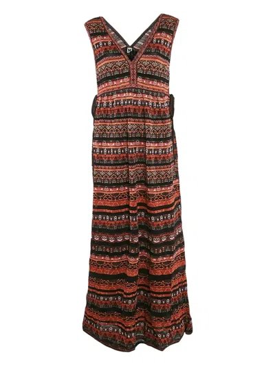 Pre-owned Missoni 2024 Patterned-jacquard Dress In Brown