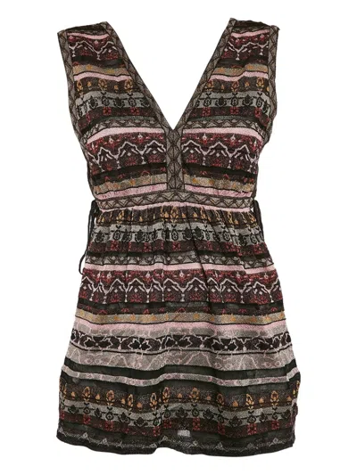 Pre-owned Missoni 2024 Patterned-jacquard Top In Black