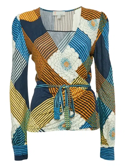 Pre-owned Missoni 2024 Patterned Wrap Top In Orange